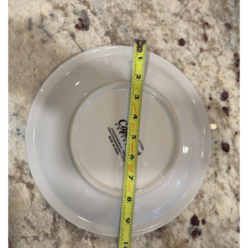 Culinary Arts Cafeware Porcelain Plate Black White Checkered Diner Bistro 9.15 - Picture 3 of 3
